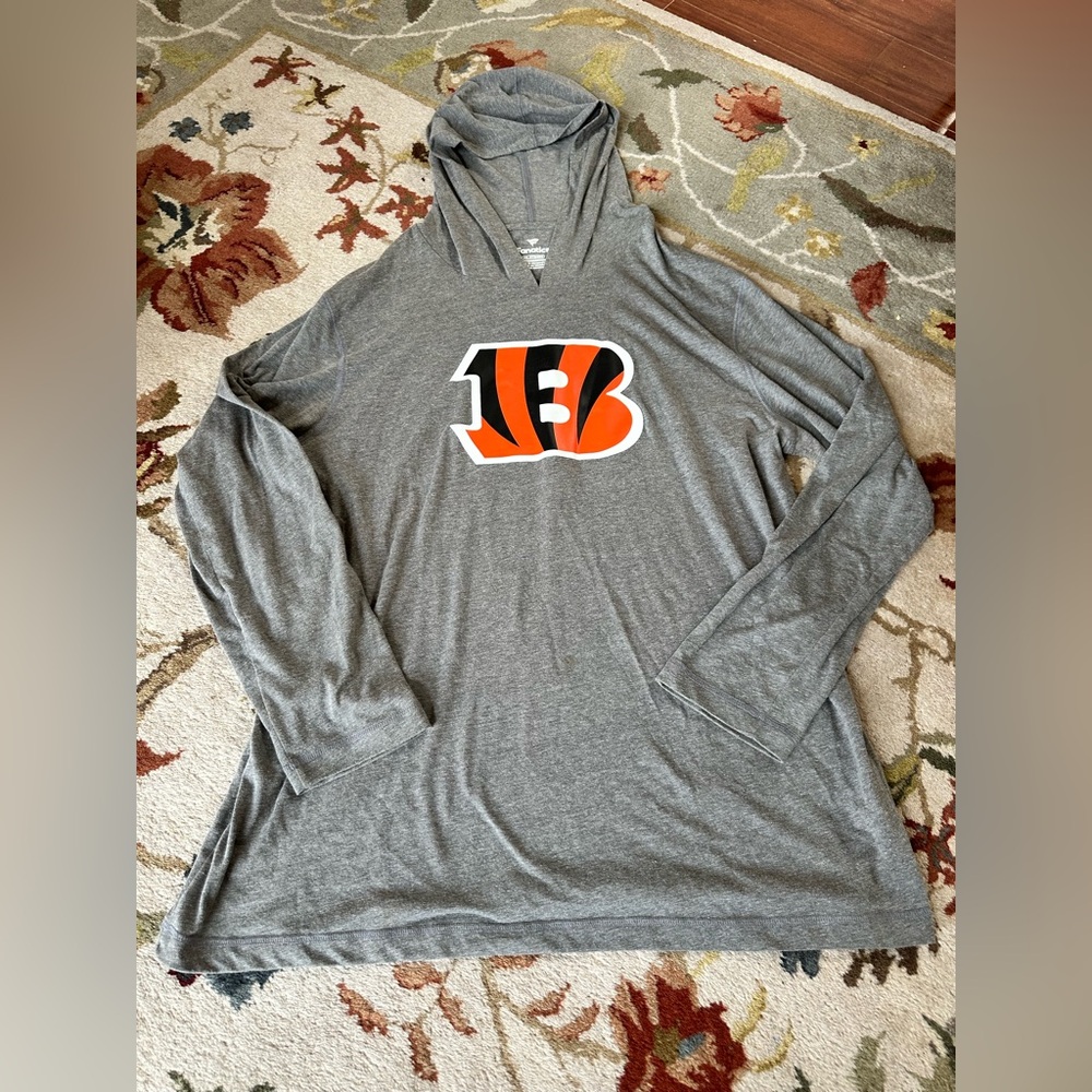Cincinnati Bengals NFL Fanatics Charcoal Gray Hoodie Long Sleeve Size 2XL